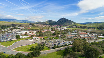 San Luis Obispo campus aerial looking south